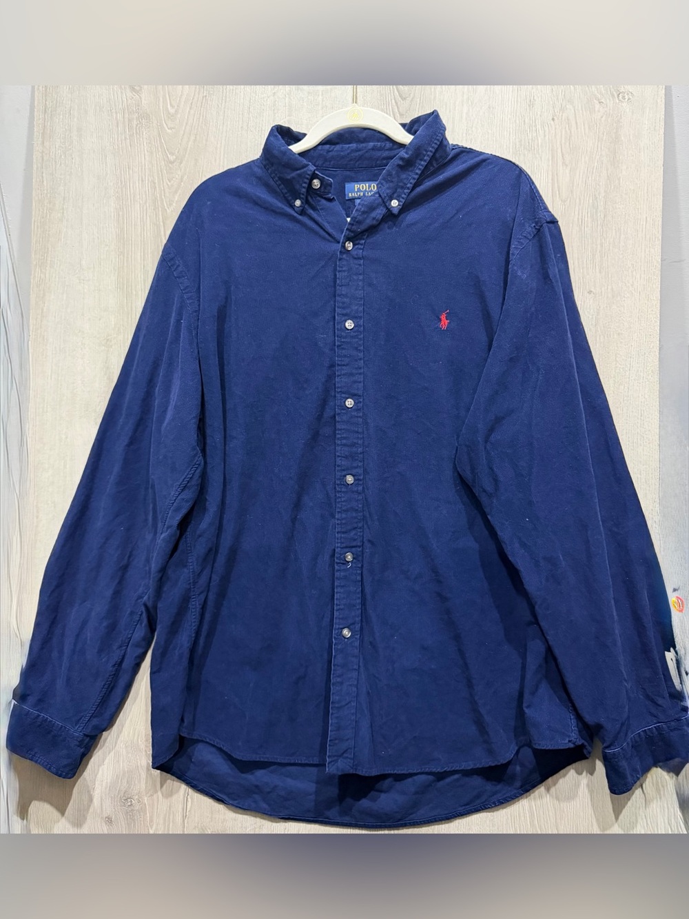 Polo Ralph Lauren Mens XXL Navy Blue Corduroy Long Sleeve Button Down Shirt New